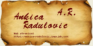 Ankica Radulović vizit kartica